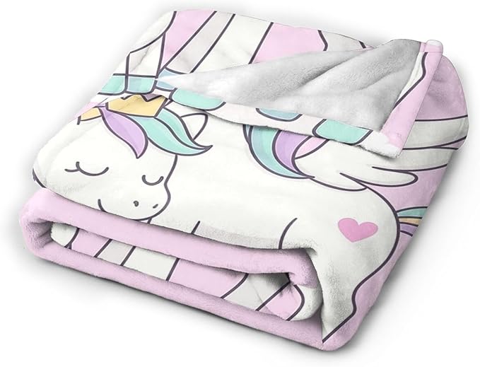 Unicorn Blanket Cute Unicorn Throw Blanket Magical Love Soft Cozy Fleece Fuzzy Stuffed Plush Flannel Animal Gifts for Girls Women Boys Kids Adults 60"X80"