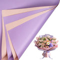 LeZakaa 20 Sheets Flower Wrapping Paper - Waterproof Reversible Floral Bouquet Paper - Pink and Purple Design for Valentine's Day, Mother's Day, Parties, Birthdays, Weddings, Baby Shower