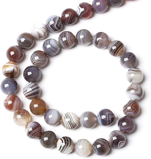 10MM 38PCS Natural Gemstone Stone Botswana Sardonyx Agate Beads for Jewelry Making DIY Bracelet