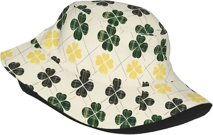 Vintage Clovers Bucket Hat Novelty Sun Hats Trendy Fisherman Cap for Men and Women