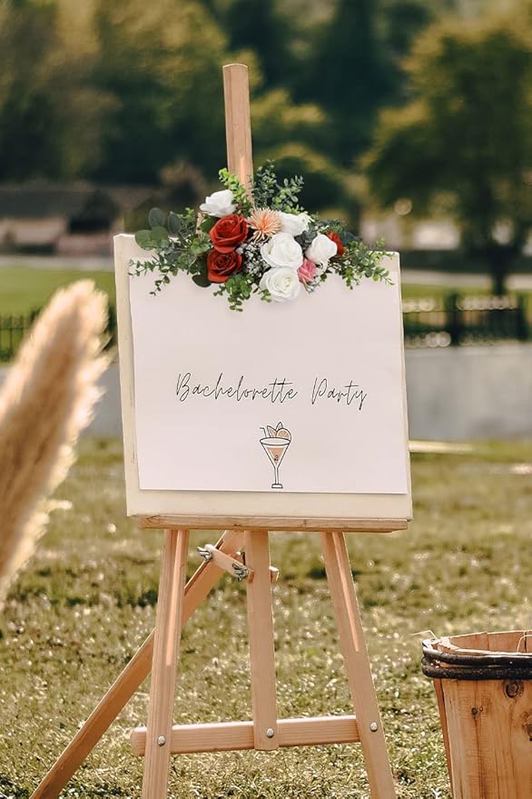 Artificial Rose Flower Artificial Flowers Flower with Long Stem Silk Roses Bouquet for Wedding Bridal Shower Party Home Decoration (Burnt Orange, 12 Pcs)