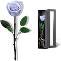 Blue Flowers for Delivery Prime, Preserved Blue Roses Flower Gifts for Women, Real Roses Single Rose Gifts for Her, Mom Birthday Gifts from Daughter, Solid Lilac Roses