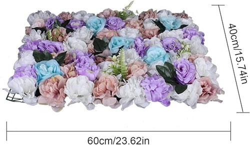 12Pcs 15.75" x 23.62x 0.79 Artificial Flower Wall Panels,Flower Wall Mat Silk Flower Panels for Outdoor Garden Backyard Fence Fence Privacy Screen and Indoor Wall Decor