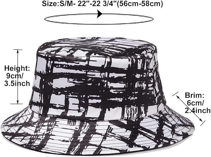 Quanhaigou Bucket Hat for Men Women,Packable Reversible Printed Sun Hats,Fisherman Outdoor Summer Travel Hiking Beach Caps