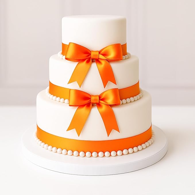 KINGLAKE Orange Satin Ribbon – 1 1/2'' x 100 Yards Polyester Orange Ribbon for Gift Wrapping, Wedding, Halloween, Thanksgiving Decoration, DIY Crafts, Sunflower Bouquets, Wreath Bows