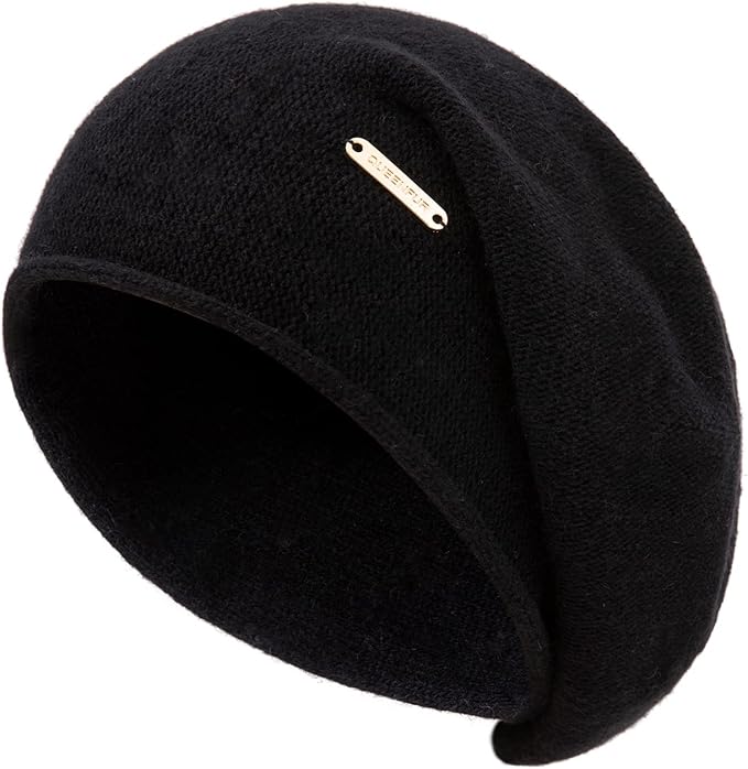 QUEENFUR Knit Slouchy Beanie Hats for Women Cashmere Ski Cap Knitted Wool Soft Warm Winter Hat