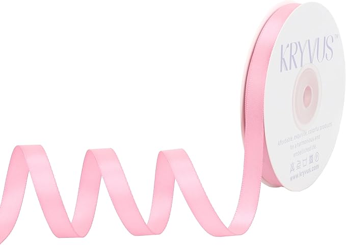 Pink Satin Ribbon, Double Faced 3/8 Inch X 25 Yards, Premium Satin Polyester Ribbon for Gift Wrapping, Crafts, Wedding Decor