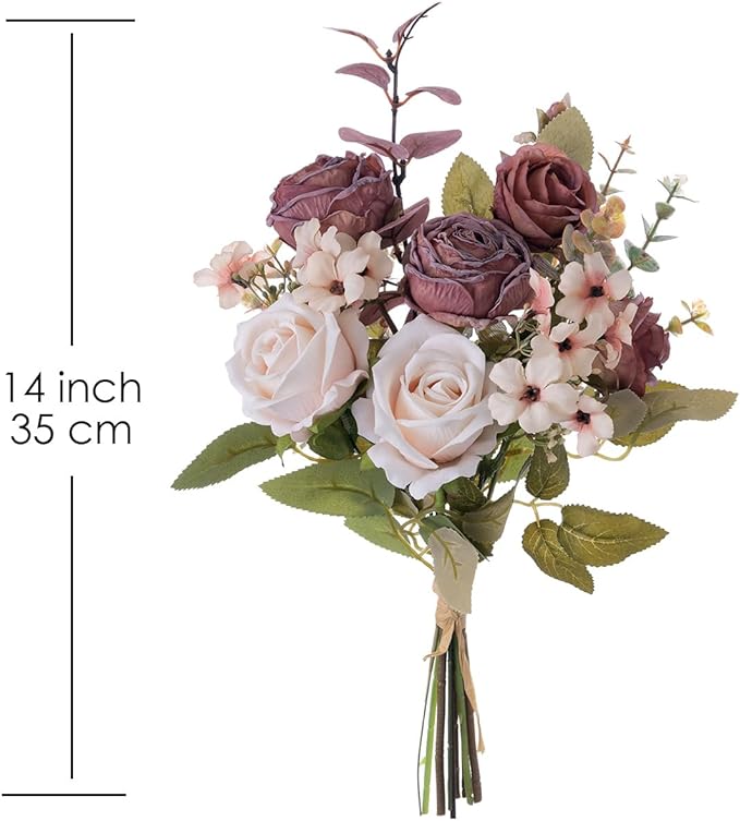 Small Artificial Fake Faux Flowers Silk Flower for Autumn Table Arrangements Fall Bouquets