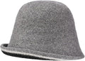 Women Warm Vintage Bucket Hats Fashion Fedora Cloche Cap Classic Felt Bowler Hat Outdoor Fall Winter