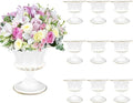 White Vase for Centerpieces Compote Bowl: Wedding Pedestal Vases 5.9 Inch Metal Flower Urn for Table Home Party Set of 10