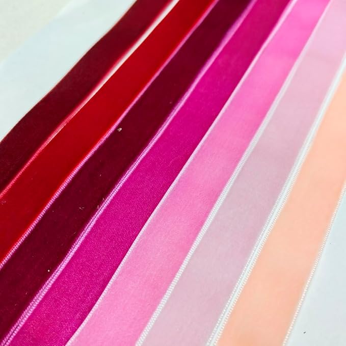 Chenkou Craft 30 Yards 3/4" Velvet Ribbon Total 30 Colors Assorted Lots Bulk (Multicolored, 3/4"(20mm))