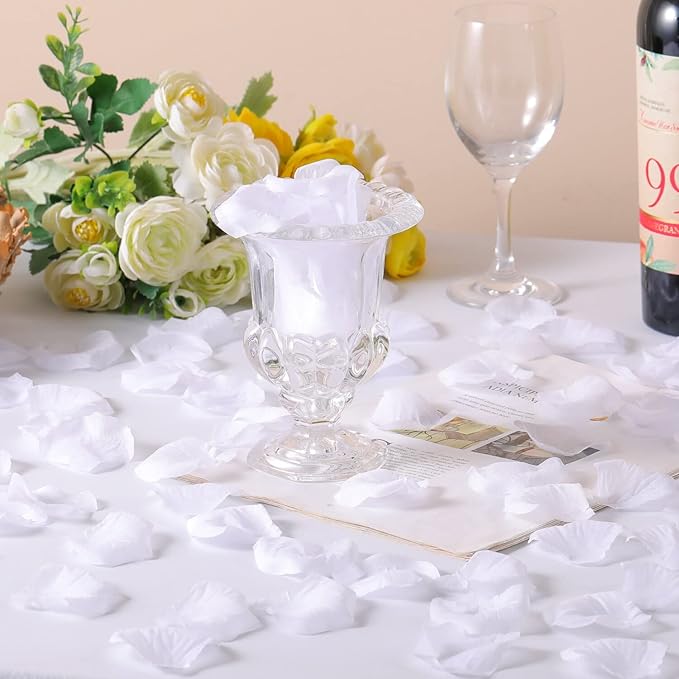 ATFL 2.2'' White Rose Petals Artificial,5000 Pcs White Silk Flower Petals for Weddings,Petalos De Rosas Artificialea para Decoracion