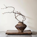 Wabi Sabi Rusty Vintage Vase, 6.1" Tall Wabi Sabi Decor Rustic Farmhouse Pottery Vase for Centerpiece, Textured Pottery Flower Vases for Home Decorative, Table, Living Room, Bedroom, Bathroom, Kitchen