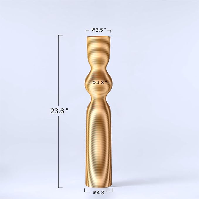 Gold Resin Floor Vase, 23.62'' Tall Decorative Vase, Ideal for Dried Pampas Grass & Home Decor, Modern Tall Floor Vase for Living Room/Entryway