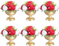 6.5 inch 6 pcs Brass Vase Bowl Gold Centerpieces for Tables Wedding Party Event Gold Accent Decorative Bowl Vintage Style