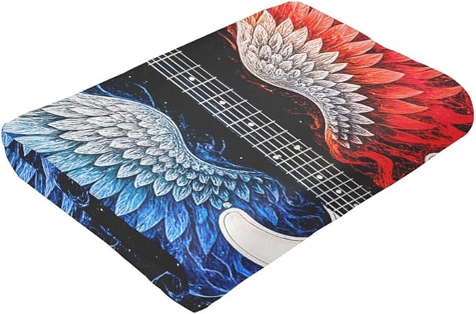 Guitar Blanket Music Throw Blanket Musical Instrument Soft Cozy Fleece Fuzzy Stuffed Plush Flannel Gifts for Girls Women Boys Kids Adults 40''x50''