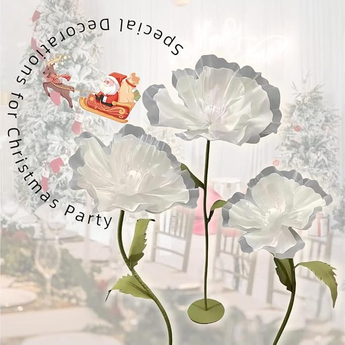 Large EVA Artificial Flower, 5.3ft Giant Flower Backdrop Decorations for Wedding Birthday Christmas Party Photography Mall Shop Window Display Home Decor Props, White