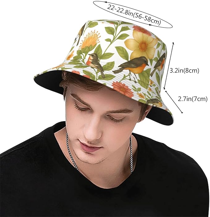 Vintage Clovers Bucket Hat Novelty Sun Hats Trendy Fisherman Cap for Men and Women