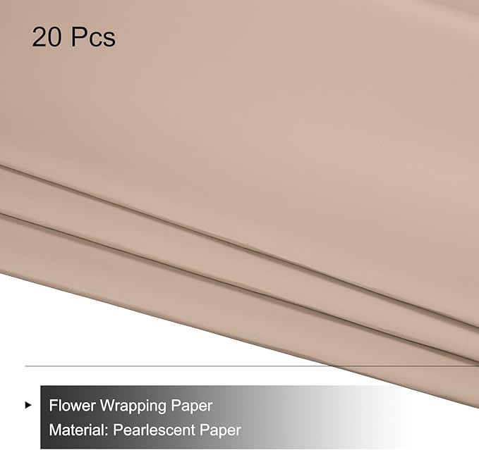 MECCANIXITY Pearlescent Film Flower Wrapping Paper 22.8x22.8 Inch Waterproof for DIY Crafts, Gift/Gift Box Packaging Lotus Gray Pack of 20