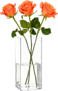 Acrylic Square Flower Vase, Non-breakable Vase, 4" x 4" x 10" Tall Clear Vases for Flower, Large Cube Floral Plant Container, Planter Terrarium for Wedding Party Event, Home Office Decor