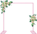 8.2FT Pink Metal Wedding Arches for Ceremony Square Balloon Arch Stand Rectangular Backdrop Stand for Anniversary Birthday Party Bridal Shower Home Indoor Outdoor Decoration