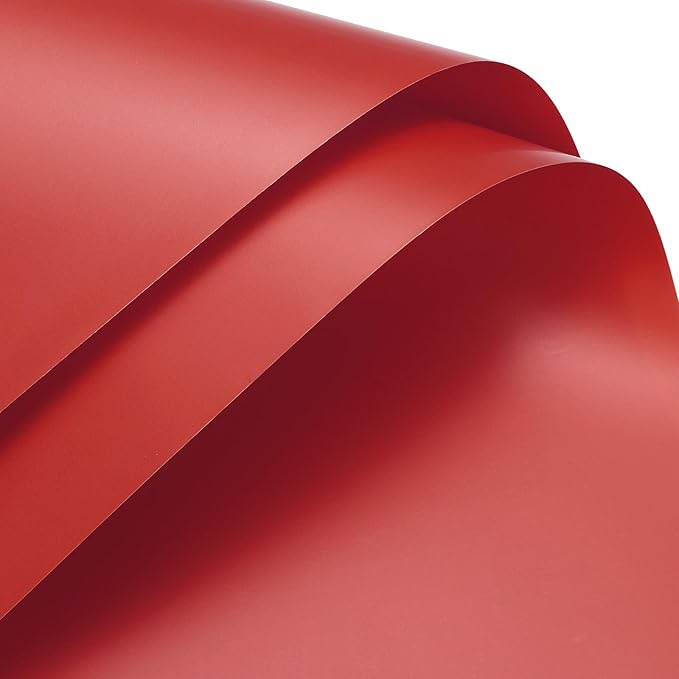 MECCANIXITY Pearlescent Film Flower Wrapping Paper 22.8x22.8 Inch Waterproof for DIY Crafts, Gift/Gift Box Packaging China Red Pack of 10