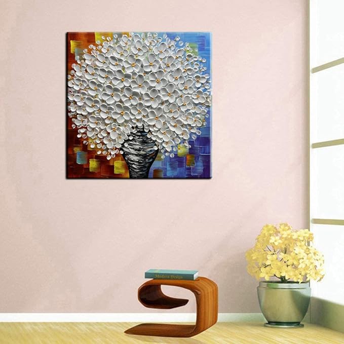 YaSheng Art- 3D Thick Canvas Wall Art Hand-Painted Minimalism Abstract Artwork Oil Painting Home Decorations Modern bedroom Wall Art Ready to Hang