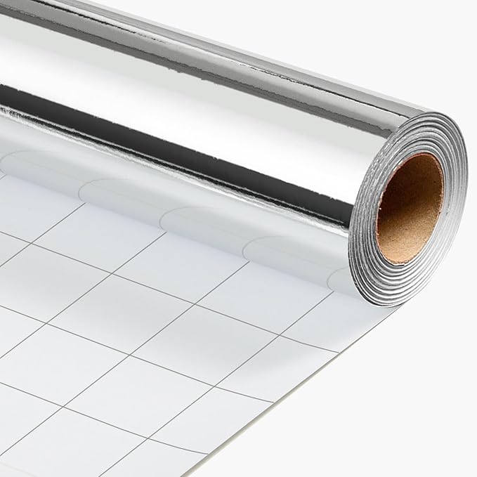 Merture Metallic Silver Wrapping Paper Roll - 17 In X 16.4 Ft(23.3 sq.ft.) Solid Color Silver Gift Wrap with Cutting Lines for Christmas, Wedding, Birthday, Valentines Day, Mothers Day, Baby Shower