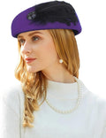 ORIDOOR Women Vintage 100% Wool Felt Flowers Bucket Cloche Bowler Hat Church Wedding Beret Hat