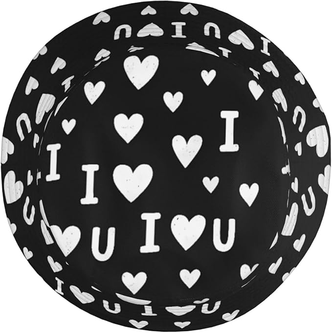 I Love U Bucket Hat Novelty Sun Hats Trendy Fisherman Cap for Men and Women