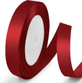 25 Yards 5/8 inch Satin Ribbon, Solid Color Fabric Ribbon Perfect for Gift Wrapping, Wedding, Handmade Bows, Floral Bouquets and Party Decoration(Wine red)