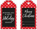 Andaz Press Christmas Holiday Season Classic Gift Tags, Merry Christmas to from and Wishing You A Happy Holiday Season, Red with White Stars Design, for Holiday Events, Parties, and Favors, 60-Pack