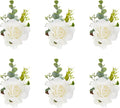 Meldel White Ivory Rose Wrist Corsage, Set of 6, Wedding Bridal Flower Corsage Hand Decor for Prom Party Homecoming, Wristband Flowers Bride, Bridesmaid, Girl