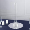 Efavormart 6 Pack Clear Heavy Duty Eiffel Tower Glass Vases with Round Base, Tall Skinny Flower Bud Vase Centerpieces - 20"