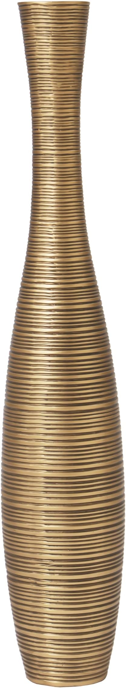 Leewadee Decorative Tall Floor Vase for Living Room Decor, 26 inches, Gold, Resin