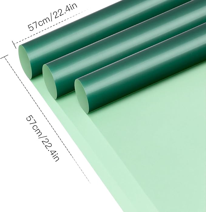 WRAPAHOLIC 20 Sheets Flower Wrapping Paper - 22.4 x 22.4 inch Emerald Green Series Water-Resistant Floral Bouquet Wrapping Paper, Florist Supplies Packaging for Wedding Birthday Gift DIY