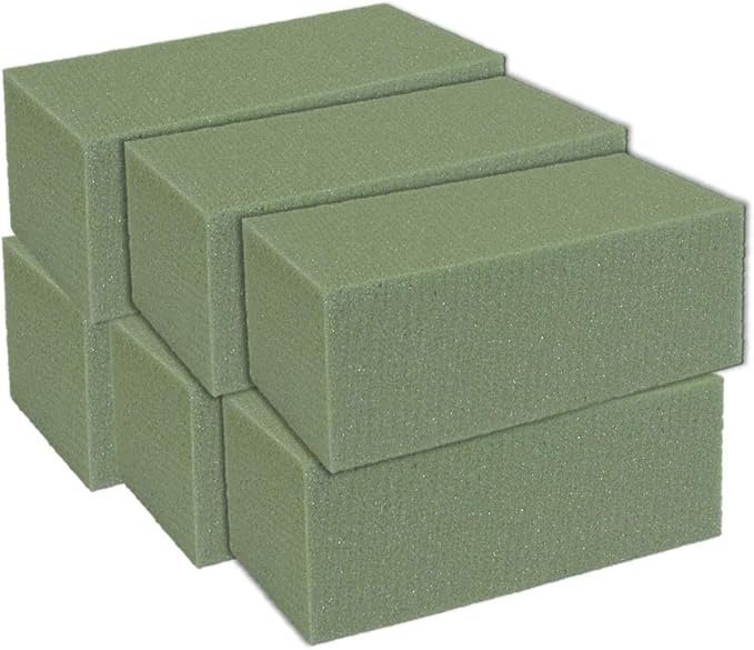 Kedudes Premium Dry Floral Foam Blocks 12-Pack - Foam Blocks for Flower Arrangements and Crafts - Dry Foams for Artificial Flowers, Silk Displays, Weddings - Green Bricks for DIY Decoration Projects