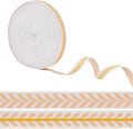 OLYCRAFT 20 Yards/18.3M Light Salmon Leaf Striped Jacquard Polyester Ribbon Trim for DIY Sewing Crafts, Home Decor, Clothing Decoration
