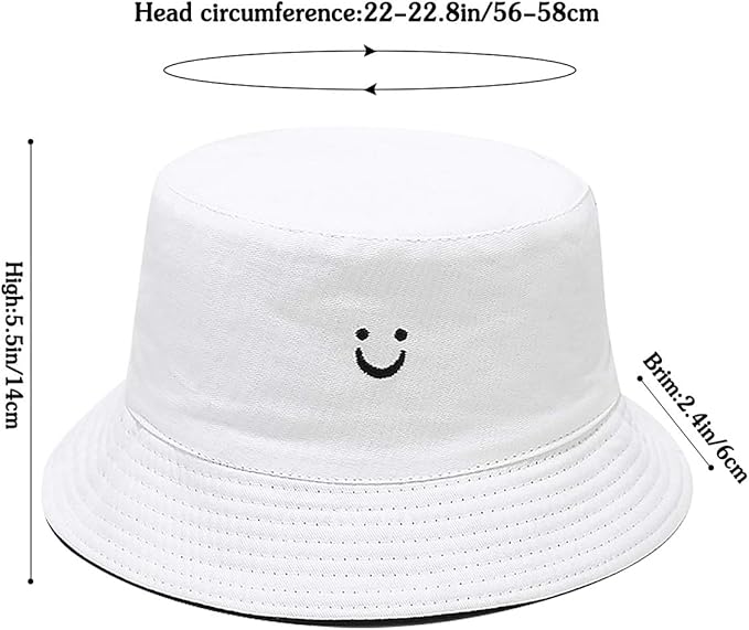 Malaxlx Unisex Bucket Hat Beach Sun Hat Aesthetic Fishing Hat for Men Women Teens, Reversible Double-Side-Wear