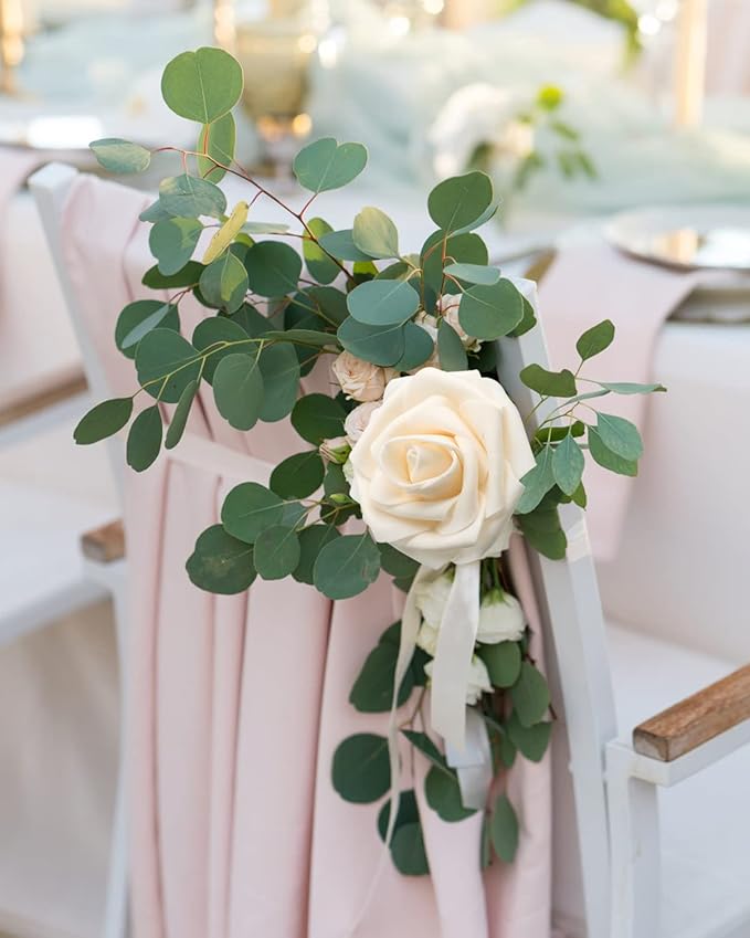 JOYLEX Artificial Flowers Realistic Roses, 25pcs Real Looking Fake Roses with Stem for DIY Wedding Bouquets Centerpieces Bridal Shower Party Home Romantic Decorations (Champagne)