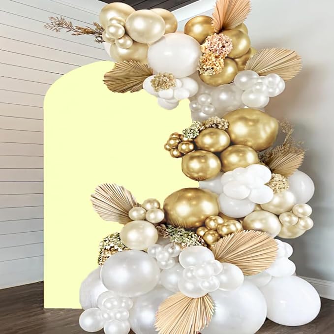 6.6 FT Yellow Arch Backdrop Cover, Yellow Chiara Backdrop Covers, Wedding Arch Covers for Birthday Party Photography