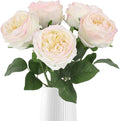 IPOPU Real Touch Light Pink Rose Artificial Flowers 5PCS Faux Peony Flowers Stems for Wedding Bouquet Party Home Decor(Light Pink)