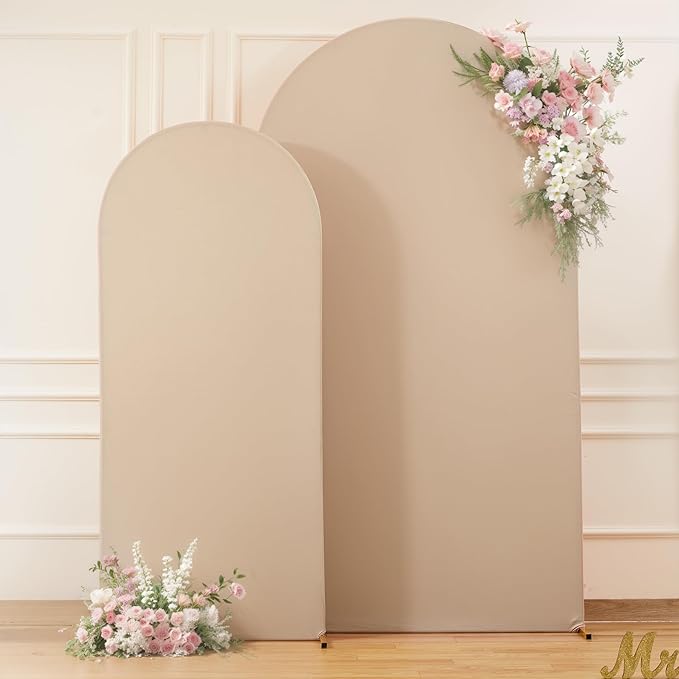 Nude Arch Backdrop Cover Set of 2 Birthday Party Arch Covers 7.2 and 6ft Wedding Arch Cover Stretchy Backdrop Bridal Baby Shower Birthday Arch Covers Spandex