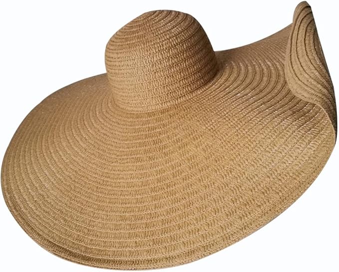 Oversized Beach Straw Hats for Women Extra Large Wide Brim Beach Hat Foldable Roll up Floppy Sun Hat