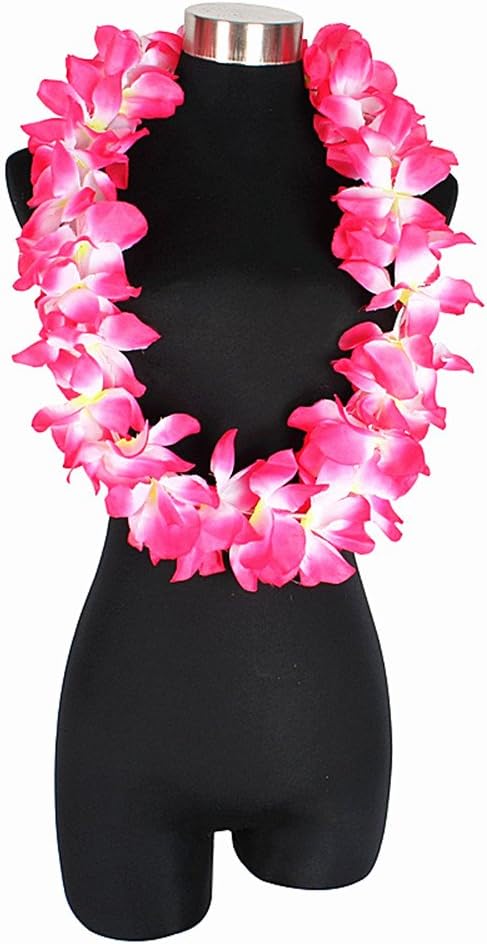 ALIMITOPIA Hawaiian Hula Leis Dance Wreath Garland Artificial Flowers Fabric Neck Loop for Luau Party Costumes (Pink;4pcs)