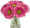 10PCS Artificial Gerbera Daisy Silk Flowers Faux Flower for Party Home Kitchen Garden Wedding Decor (Hot Pink)