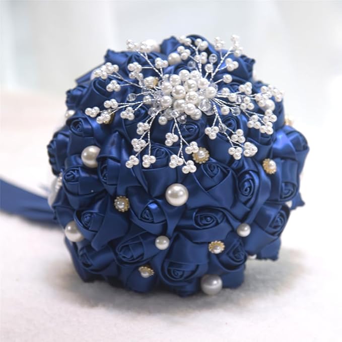 1-1/2 Inches 100 Yards Dark Blue Satin Ribbon, Solid Fabric Ribbon Roll for Flower Bouquets, Gift Wrapping, Wedding, Handmade Crafts