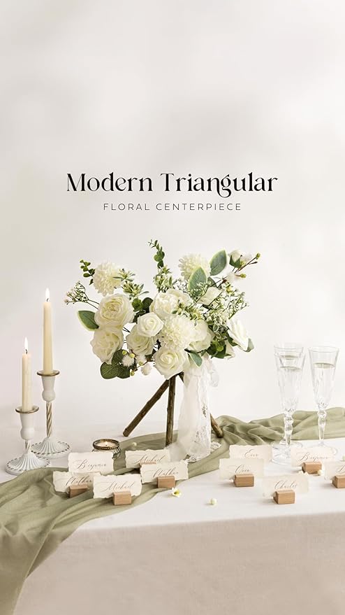 Ling's moment Flowers 16pcs Ivory Blooming Peonies Artificial Flowers with Stem, Artificial Peony Flowers for DIY Wedding Decorations Centerpieces Bouquets Boutonnieres