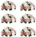 Flower Centerpieces for Wedding Tables: Wedding Table Decorations Dusty Rose & White Flower Balls Centerpieces for Engagement Cerebration Party Center Pieces 6 Packs
