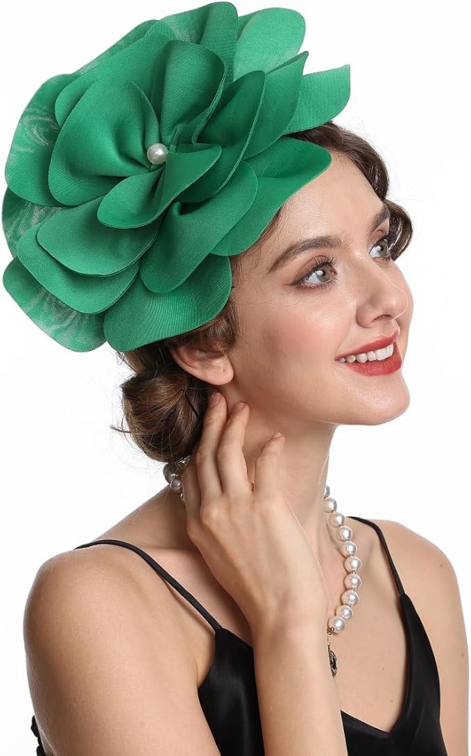 Feather Fascinator for Women - Vintage with Headband and Clip Tea Party Headwear